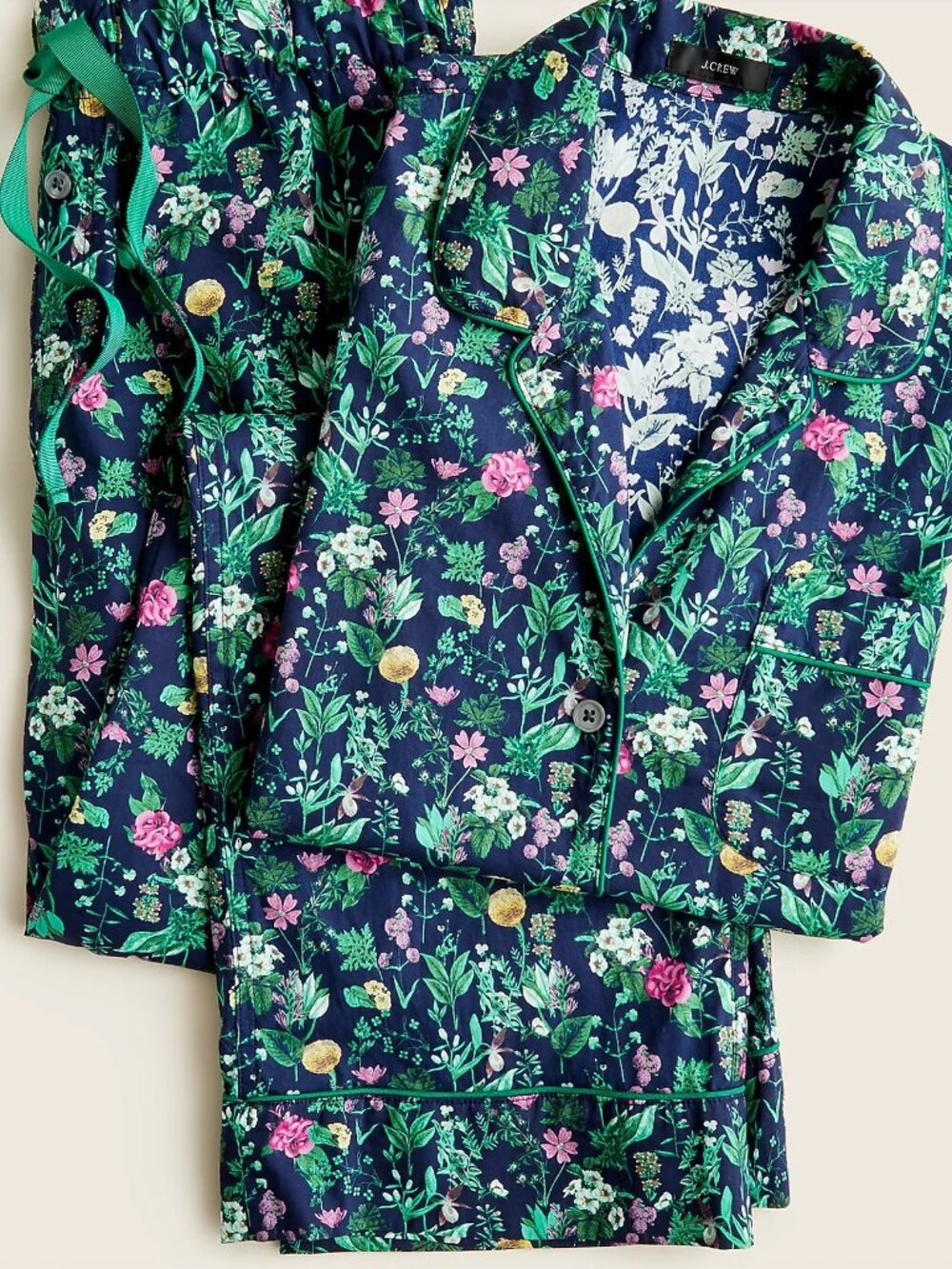 JCREW Cotton poplin long-sleeve pajama set in winter garden floral
